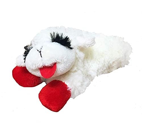 Multipet Mini Lamb Chop Officially Licensed, Plush, Squeak Pet Toy (White, 10')