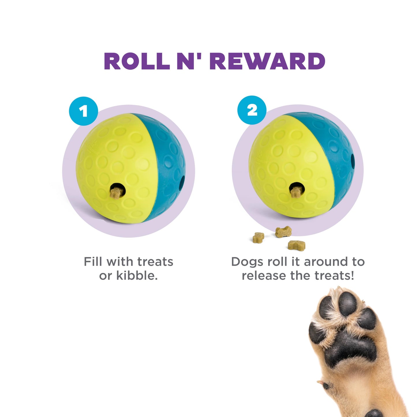 Outward Hound by Nina Ottosson Treat Tumble – Interactive Food-Dispensing Dog Puzzle Ball, Level 1 Beginner, Small, 4.8"