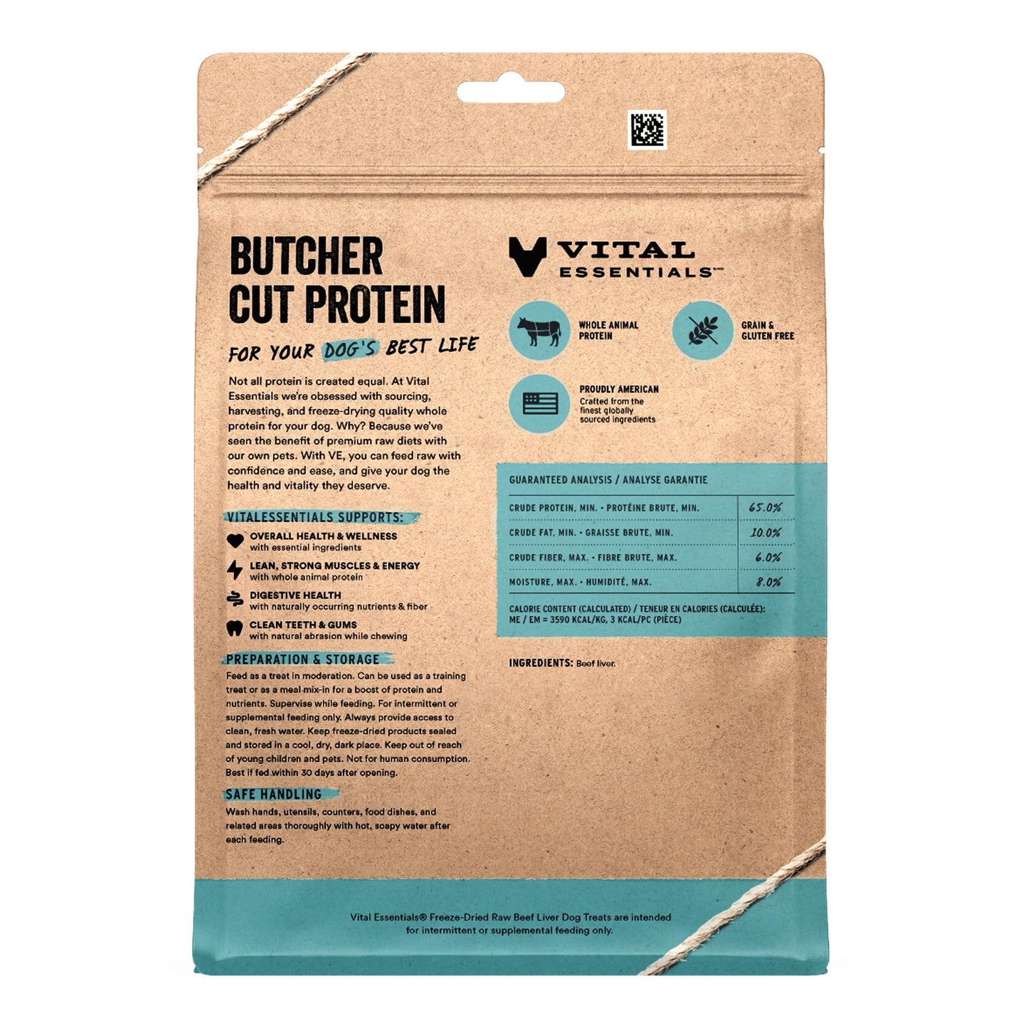 Vital Essentials Single Ingredient Beef Liver Dog Treats, 15 oz | Freeze-Dried Raw | Premium Quality High Protein Training Treats | Grain Free, Gluten Free, Filler Free